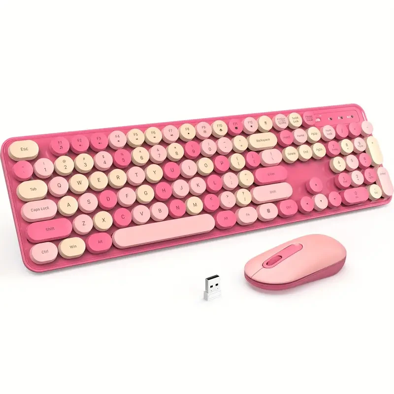 Rose Pink Wireless Keyboard & Mouse Combo
