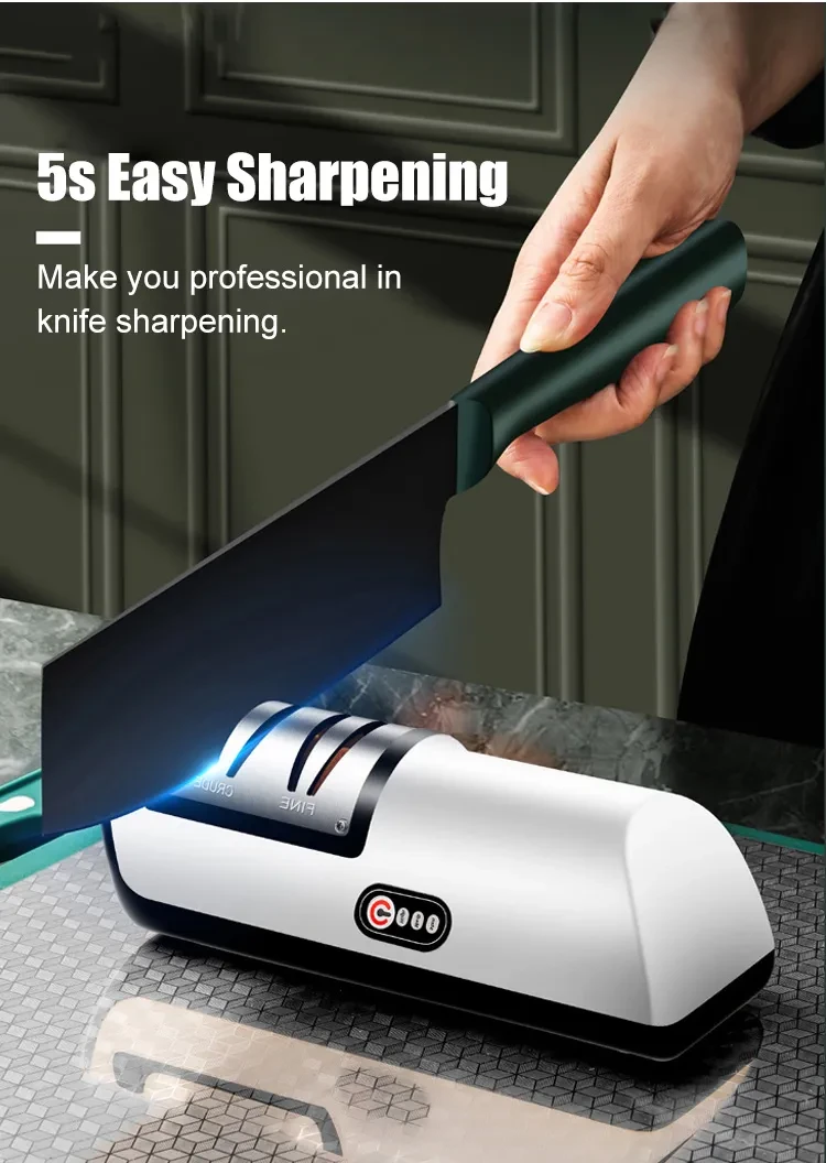 USB Rechargeable Electric Knife Sharpener Automatic Adjustable Kitchen Tool For Fast Sharpening Knives Scissors And Grinders Gadgets