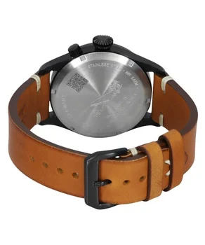 Iron Annie Flight Control Dual Time Leather Strap Black Dial Quartz 51442 Men's Watch