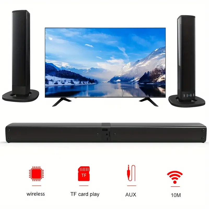 Wireless Home Theater Sound Bar with Detachable 2-in-1 Wireless Speaker