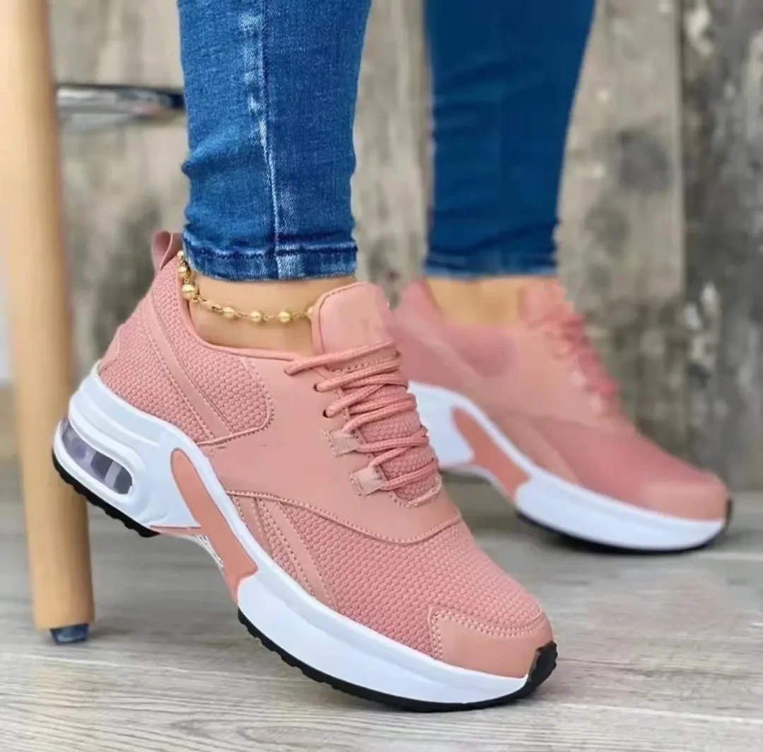 Fashion Round Toe Mid Heel Lace Up Shoes