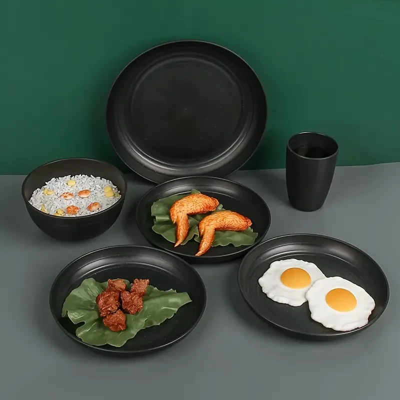 16pcs Wheat Straw Dinnerware