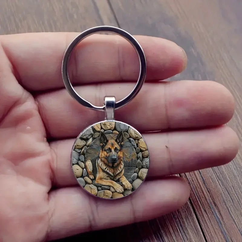 1pc German Shepherd Dog Pattern Key Chain