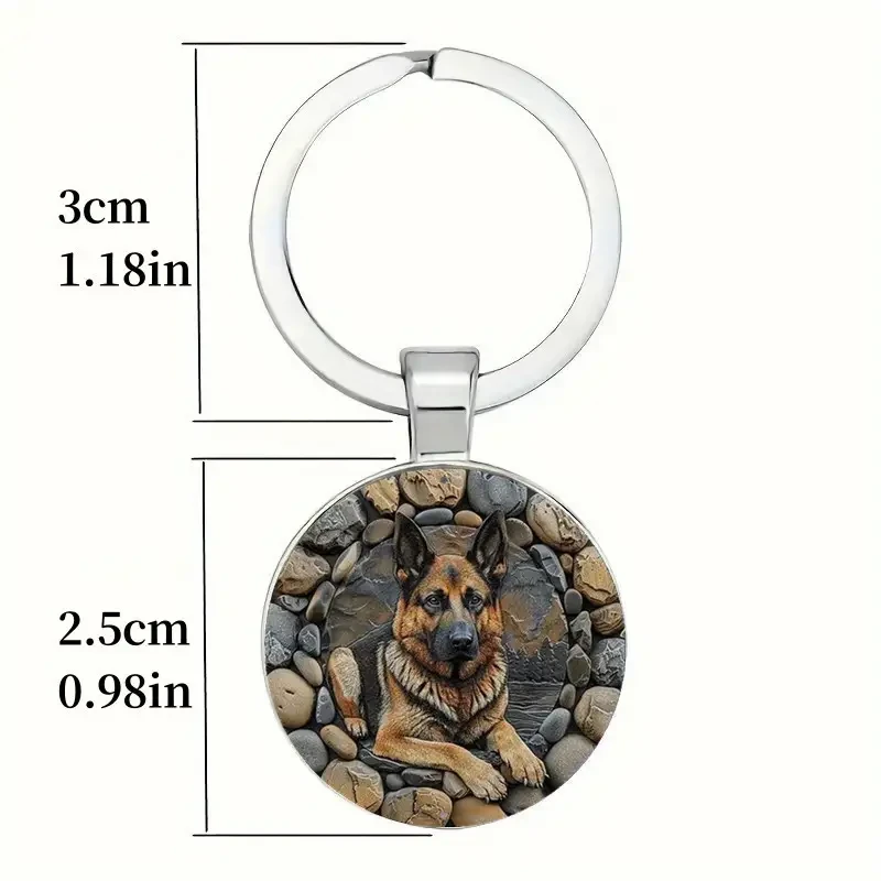 1pc German Shepherd Dog Pattern Key Chain