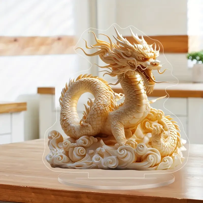 1pc, Classic Acrylic Dragon Catcher Desk Stand