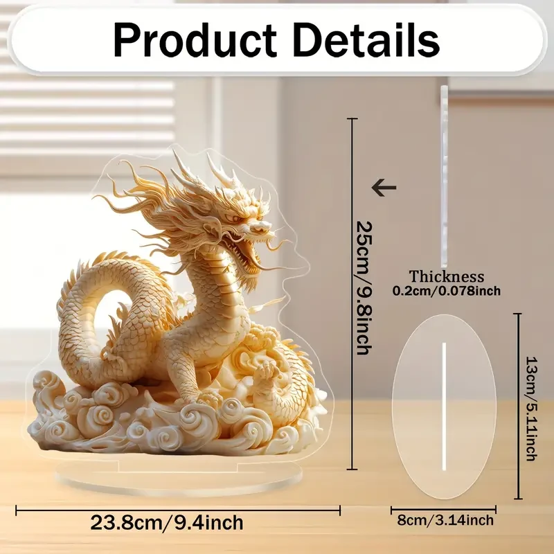 1pc, Classic Acrylic Dragon Catcher Desk Stand