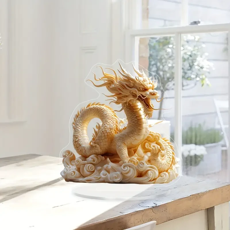 1pc, Classic Acrylic Dragon Catcher Desk Stand