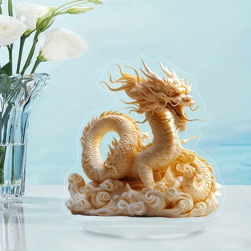 1pc, Classic Acrylic Dragon Catcher Desk Stand