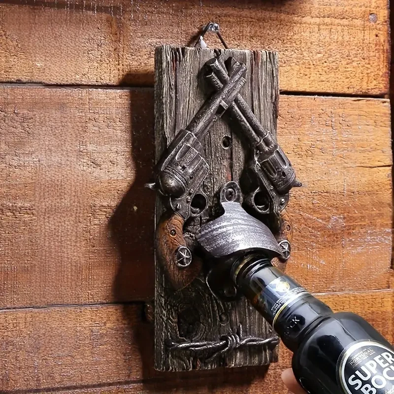 1pc, Unique Double Gun Bottle Opener Pendant