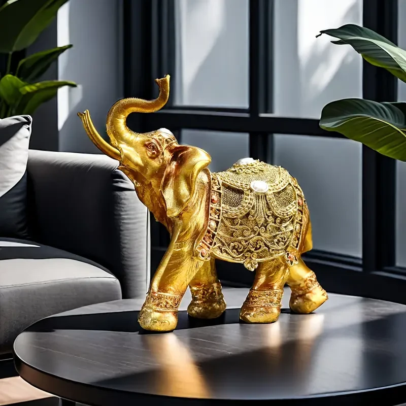 1pc Vintage Resin Elephant Statue