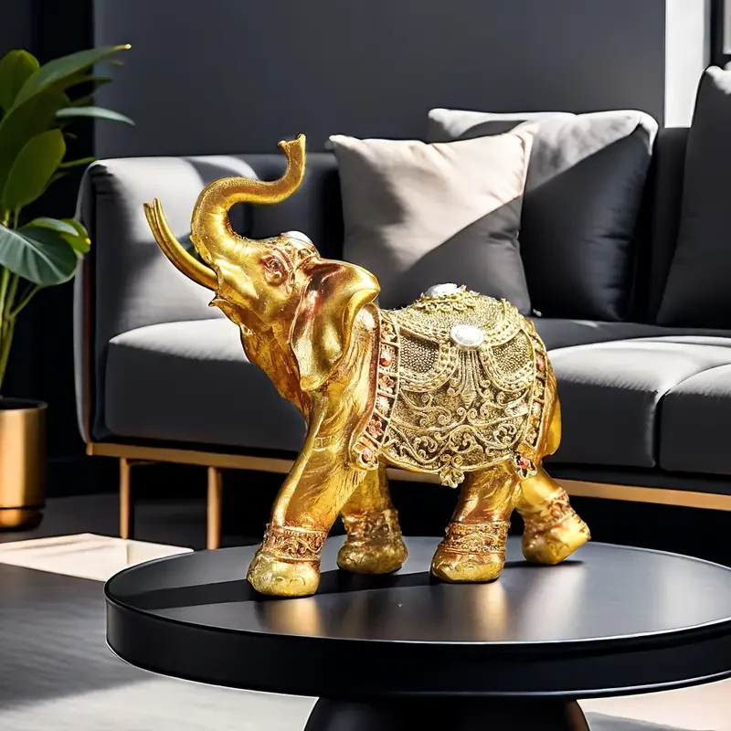 1pc Vintage Resin Elephant Statue