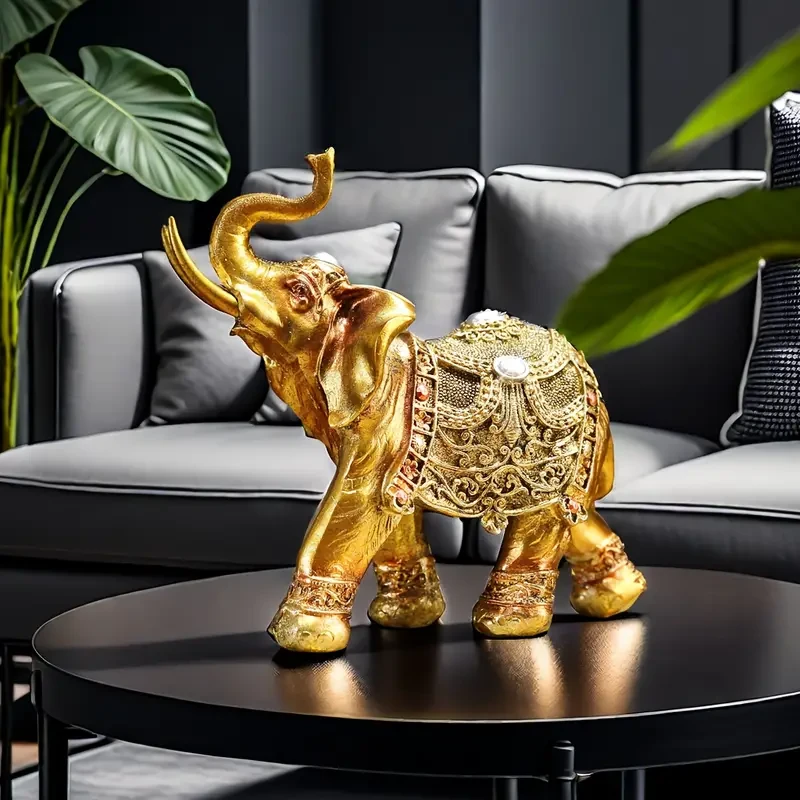 1pc Vintage Resin Elephant Statue