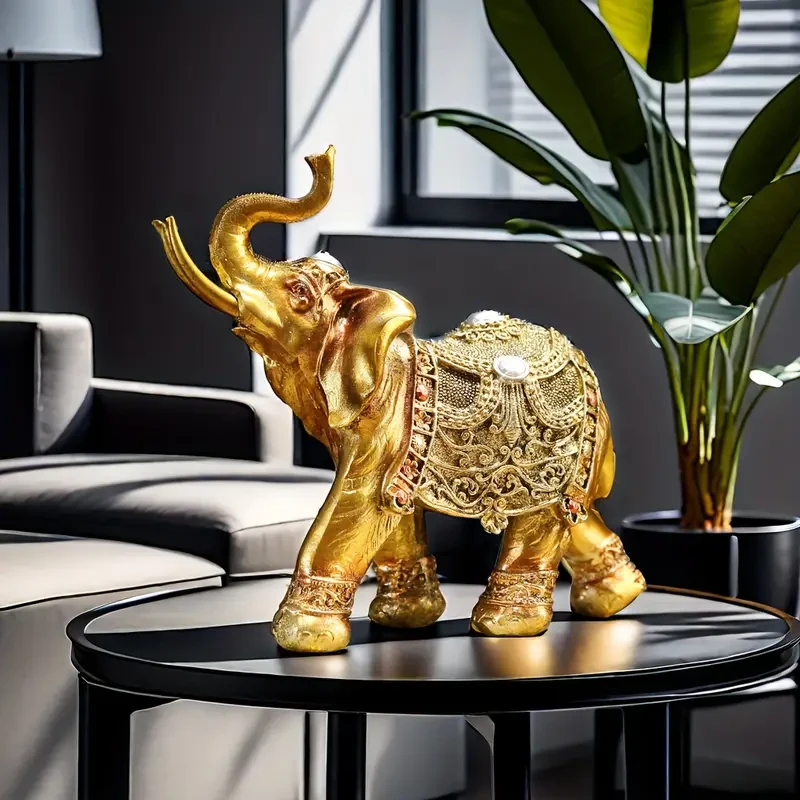 1pc Vintage Resin Elephant Statue