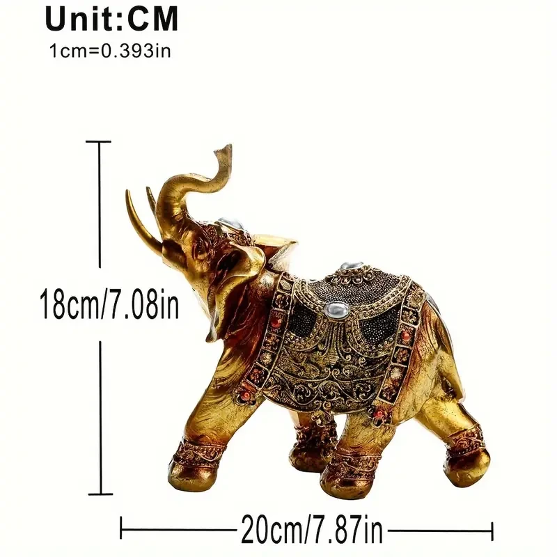 1pc Vintage Resin Elephant Statue