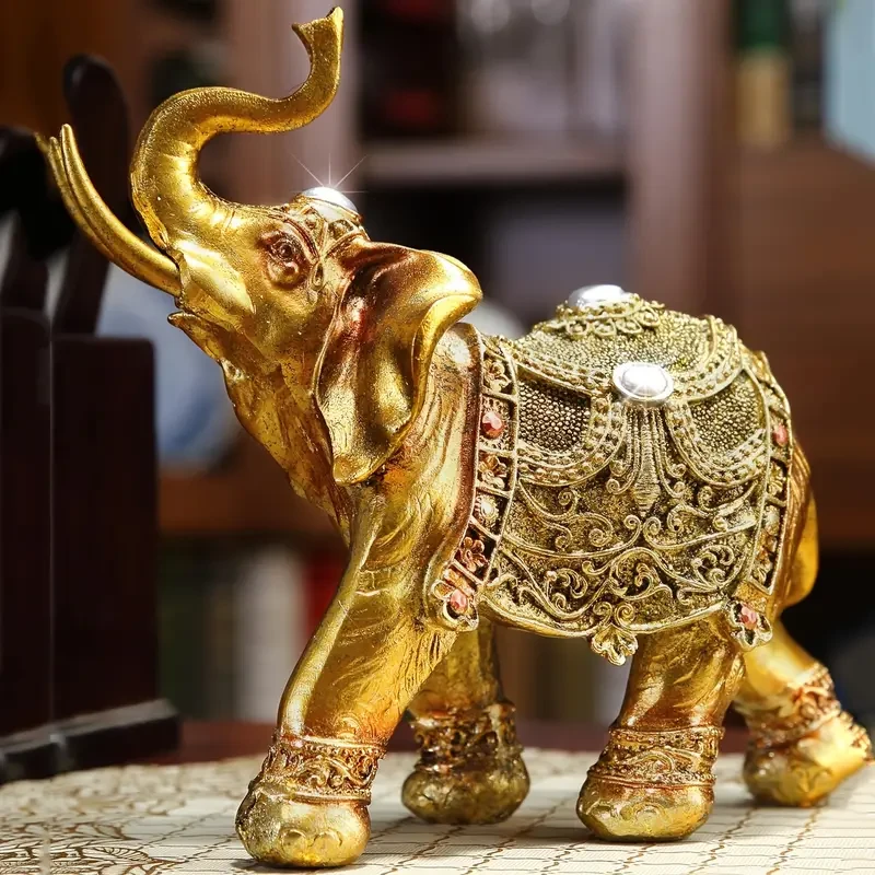 1pc Vintage Resin Elephant Statue