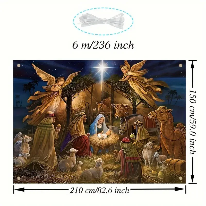 1pc Vibrant Traditional Christmas Birthday Background Banner