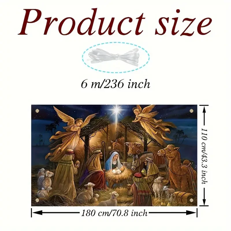1pc Vibrant Traditional Christmas Birthday Background Banner