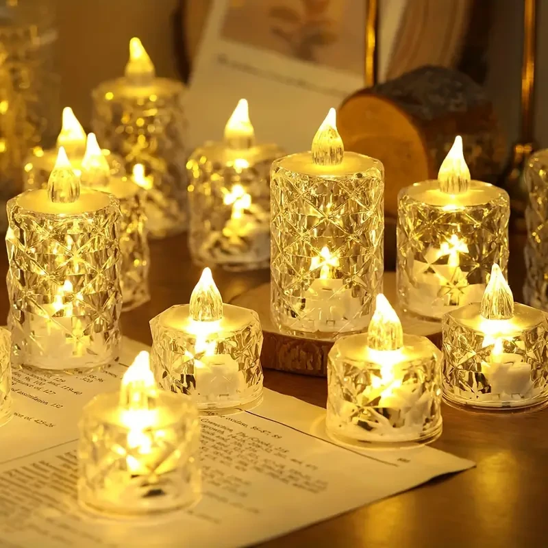 Elegant 3pcs Battery-Powered Crystal Flameless Candle Lights