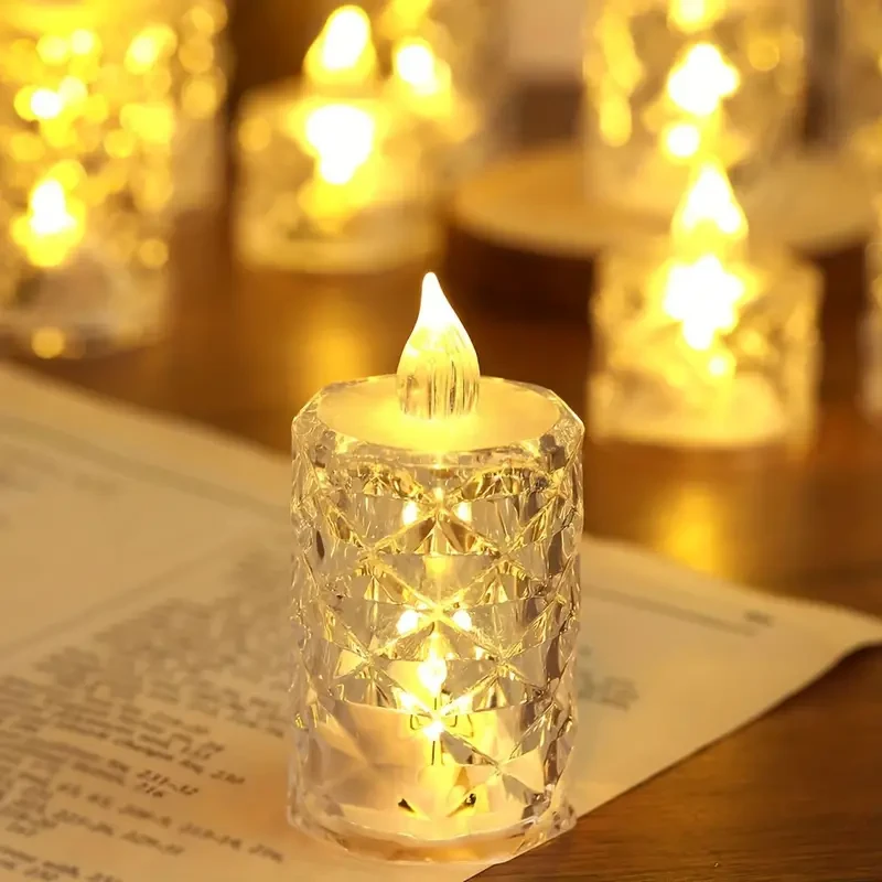Elegant 3pcs Battery-Powered Crystal Flameless Candle Lights