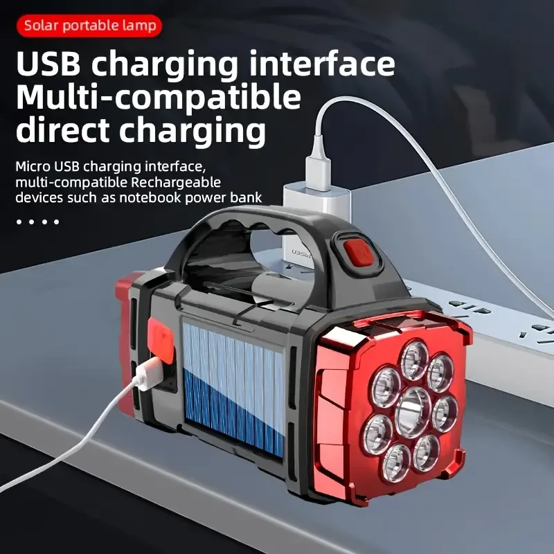 Rechargeable Solar LED Flashlight