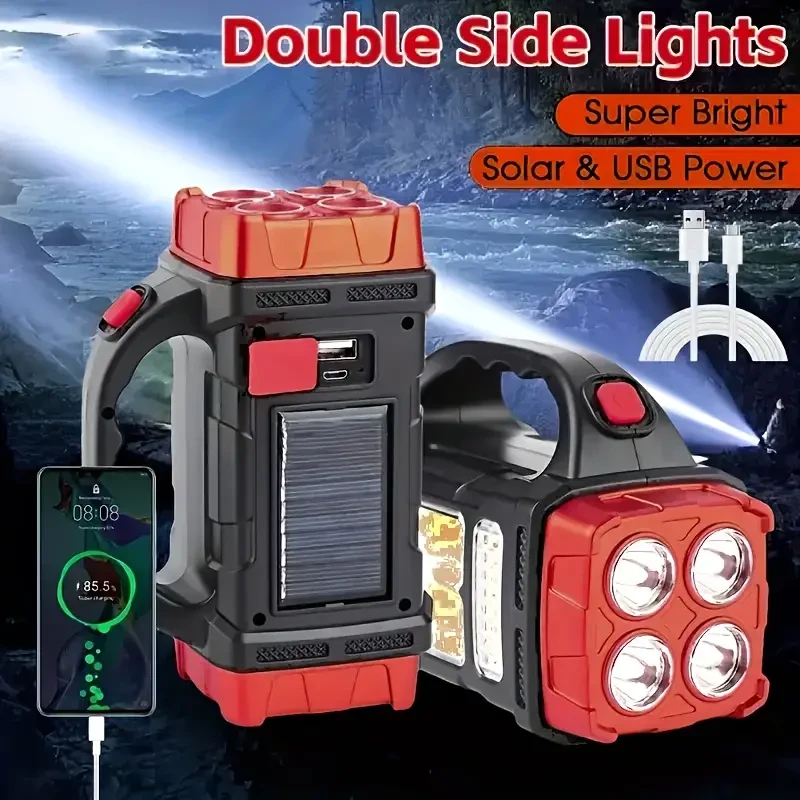 Rechargeable Solar LED Flashlight