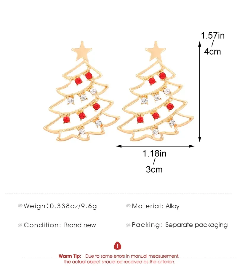 Christmas Earrings With Christmas Tree Colorful Zircon Christmas Tree Earrings For Women Personality Earrings Party Jewelry Christmas Gift