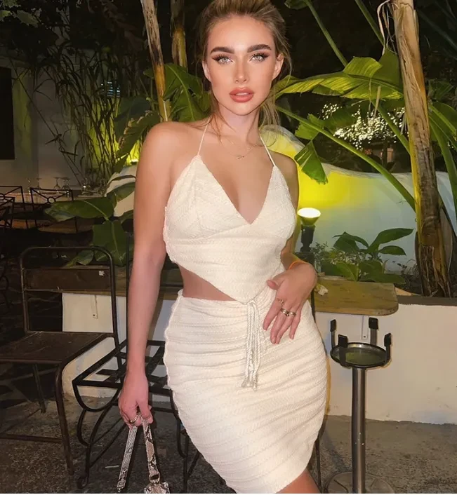 Spring Hot New New Backless Lace-up Vest Skirt Suit