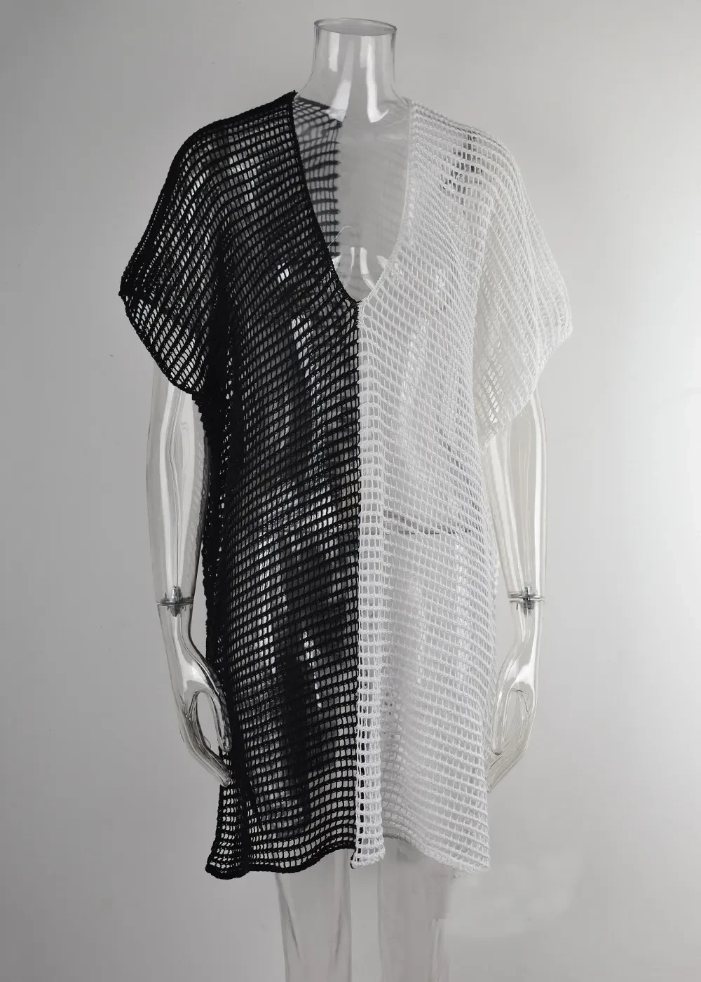 Beach Hollow Out Tops Cover-Up Knit Bikini Over-Blouse