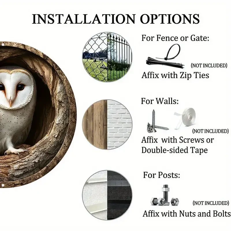 Contemporary Barn Owl Metal Wall Sign