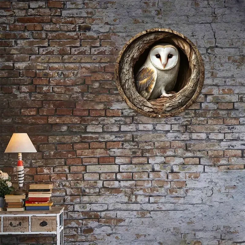 Contemporary Barn Owl Metal Wall Sign