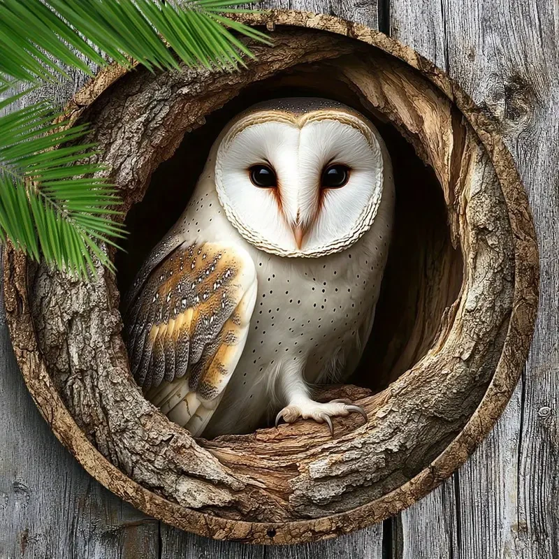 Contemporary Barn Owl Metal Wall Sign