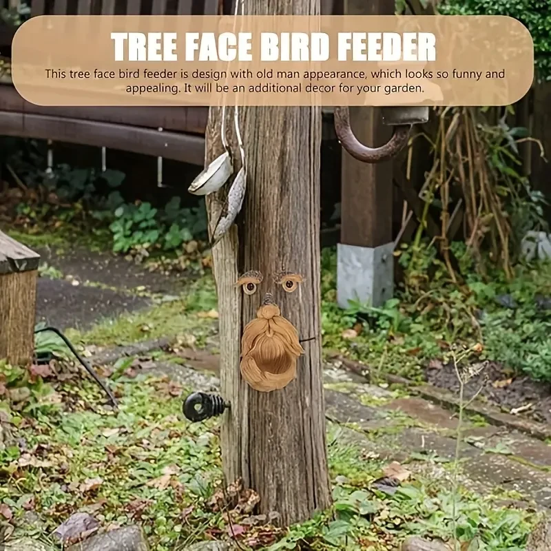 Whimsical Tree Face Bird Feeder