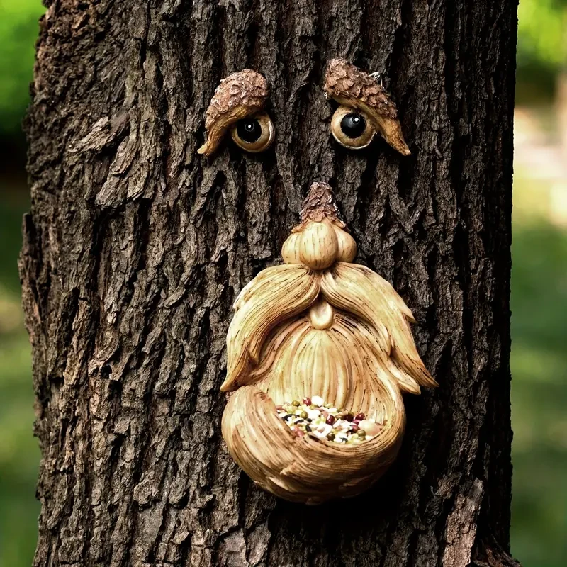 Whimsical Tree Face Bird Feeder