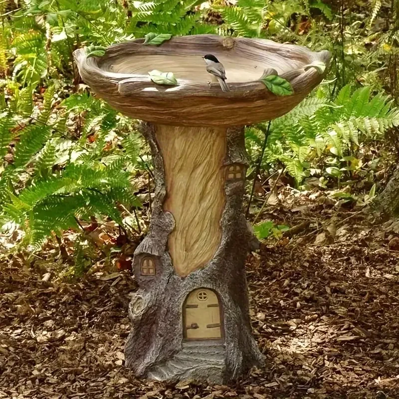 Decorative Bird Feeder In The Courtyard Of An Outdoor Farmhouse Garden