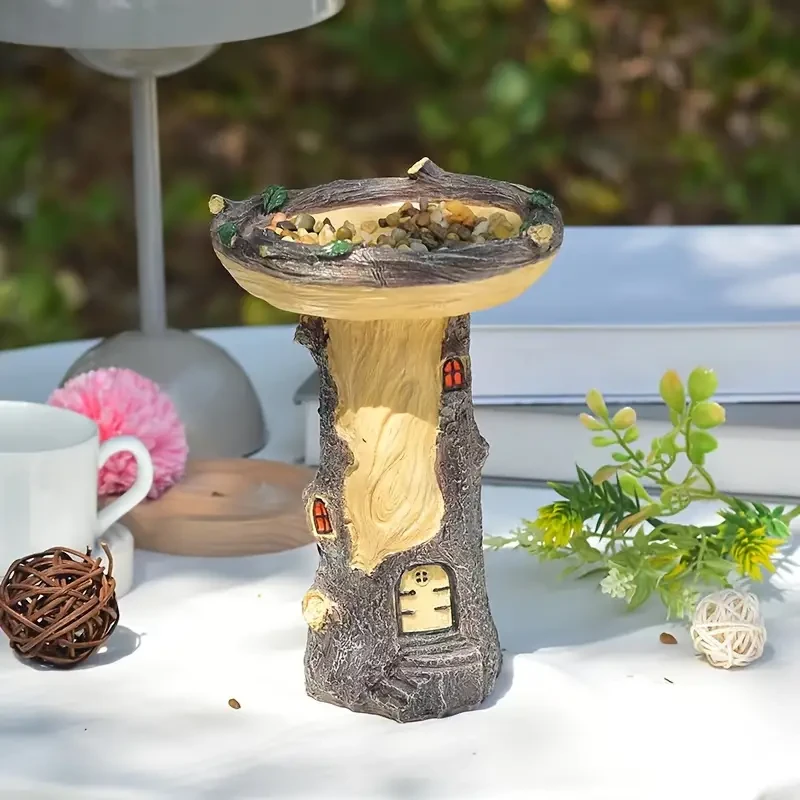 Decorative Bird Feeder In The Courtyard Of An Outdoor Farmhouse Garden