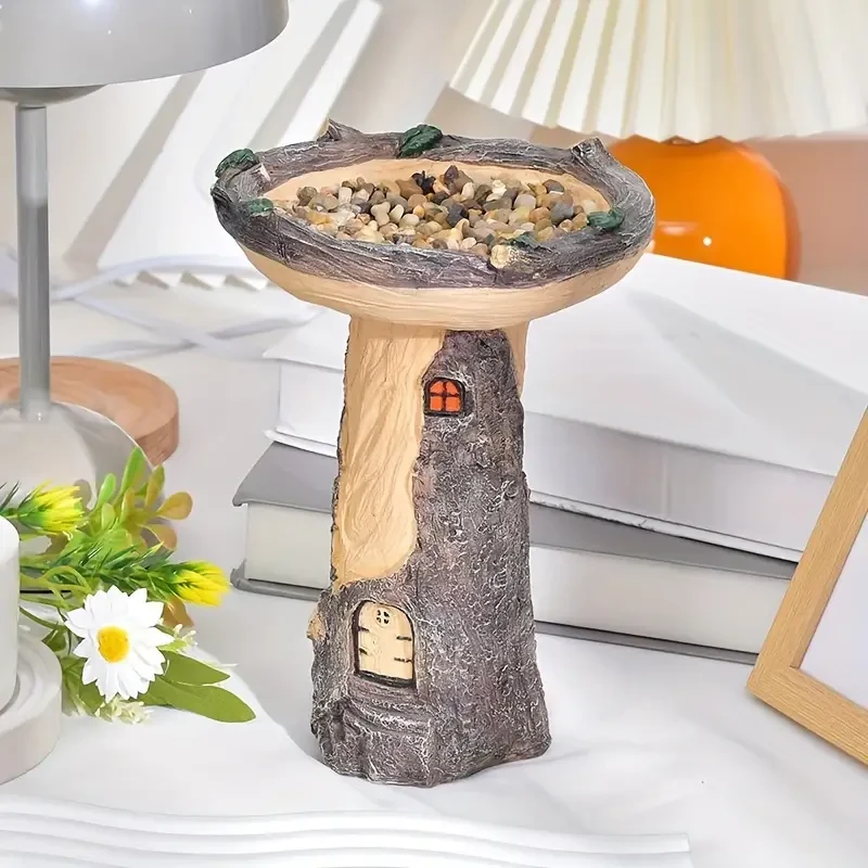 Decorative Bird Feeder In The Courtyard Of An Outdoor Farmhouse Garden