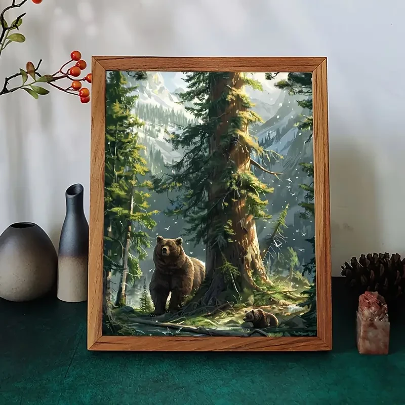 1pc 5D Diamond Painting Kit - Forest Bear Pattern