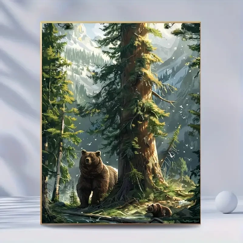 1pc 5D Diamond Painting Kit - Forest Bear Pattern