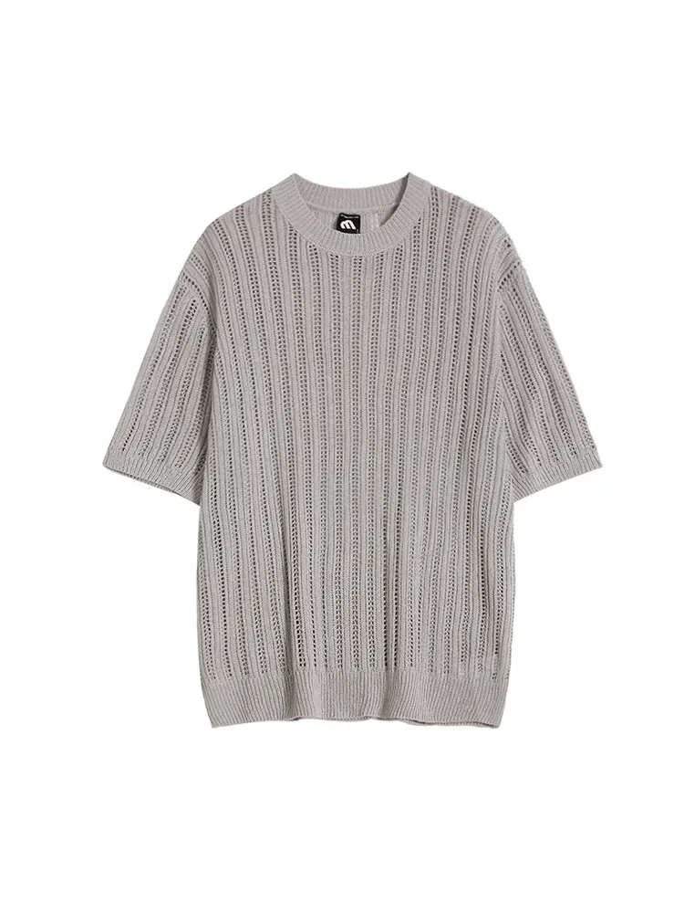 Fashion Personality Hollow Out Knitwear T-shirt Men