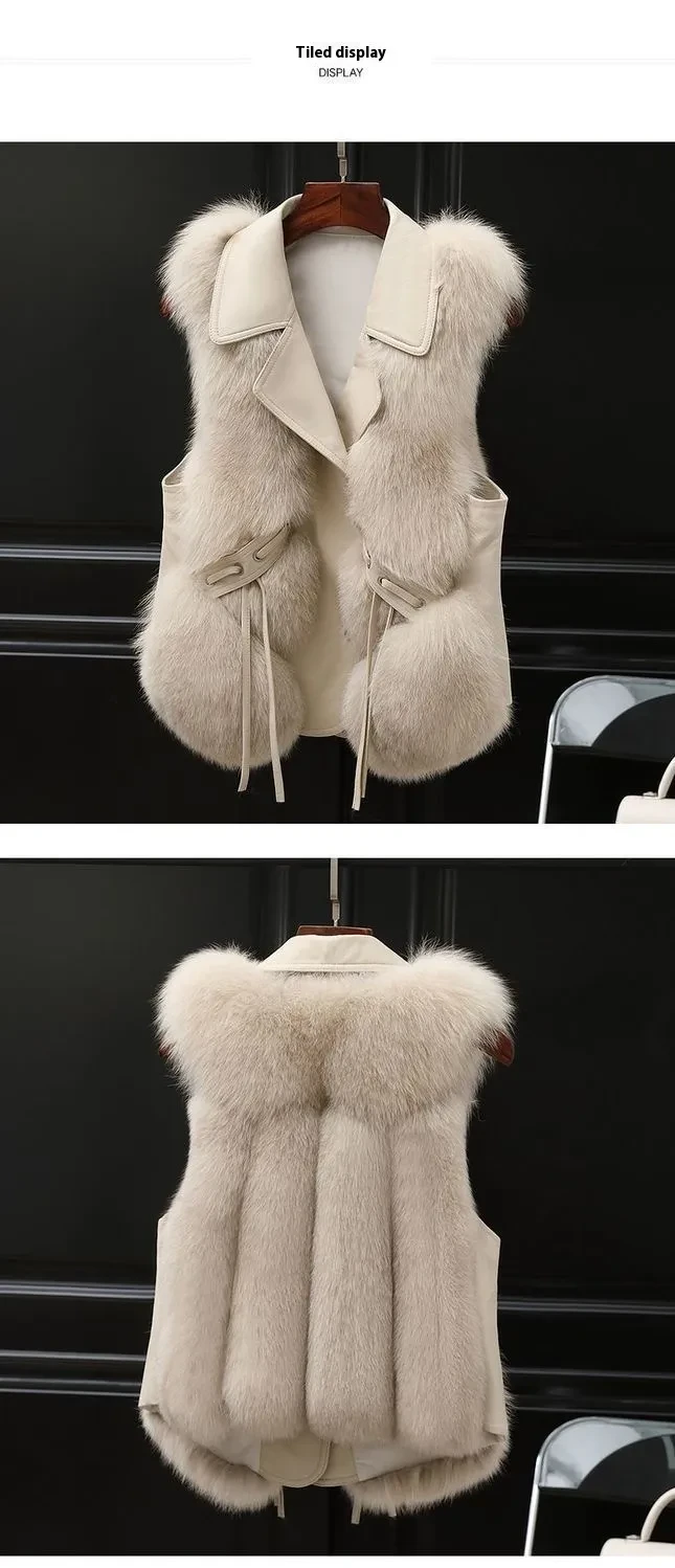 Fur Vest Short Coat Autumn And Winter New Patchwork Winter Fox Fur Jacket Women Short Artificial Fur Coat Elegant Female Warm Vest