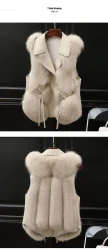 Fur Vest Short Coat Autumn And Winter New Patchwork Winter Fox Fur Jacket Women Short Artificial Fur Coat Elegant Female Warm Vest