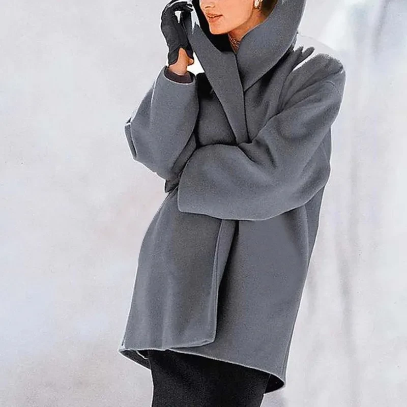 Trendy Clothes Multi-color Round Neck Loose Sweater Woolen Coat