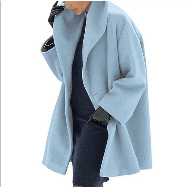Trendy Clothes Multi-color Round Neck Loose Sweater Woolen Coat