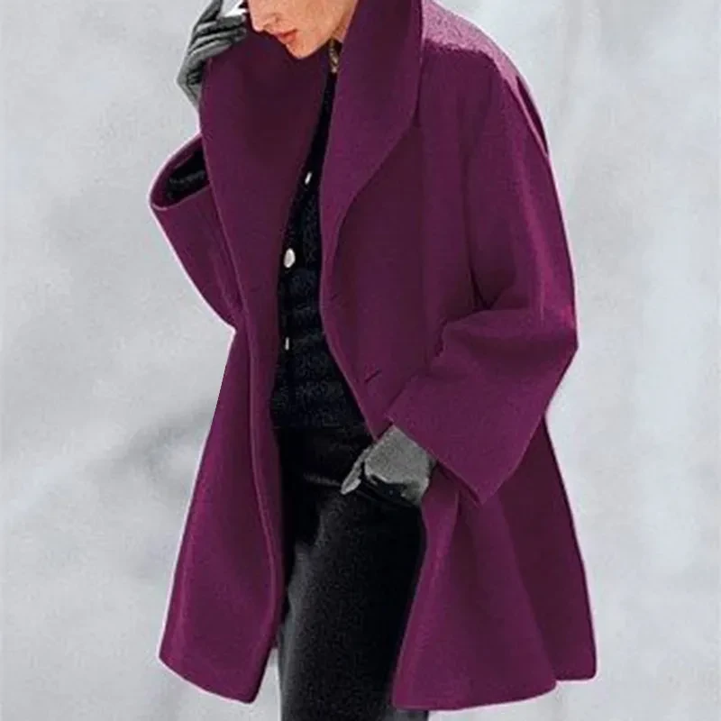 Trendy Clothes Multi-color Round Neck Loose Sweater Woolen Coat