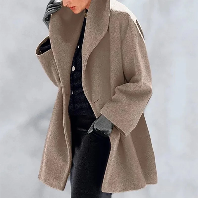 Trendy Clothes Multi-color Round Neck Loose Sweater Woolen Coat