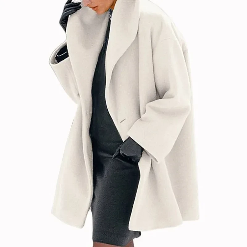 Trendy Clothes Multi-color Round Neck Loose Sweater Woolen Coat