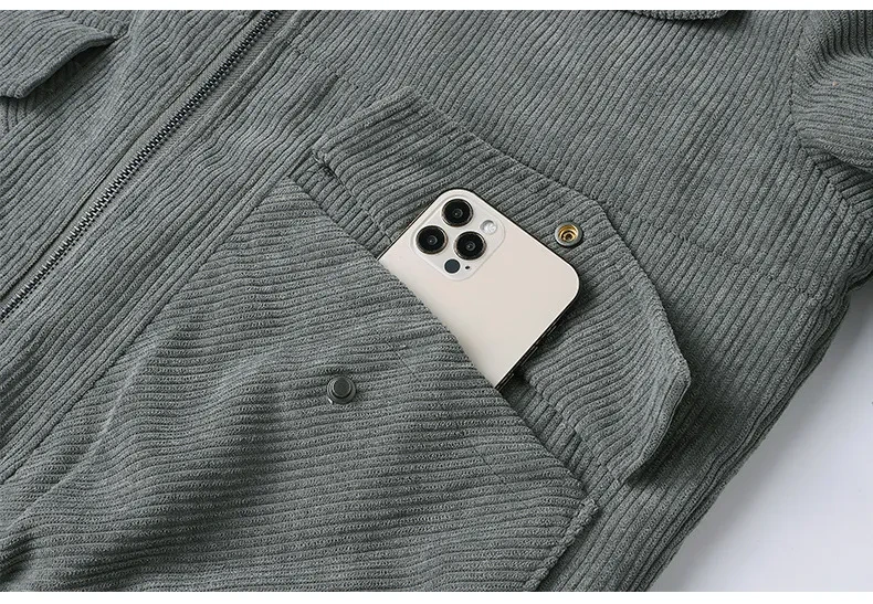 Winter Lapel Fleece Jacket With Pockets Warm Thicken Cotton Coat Men's Clothing