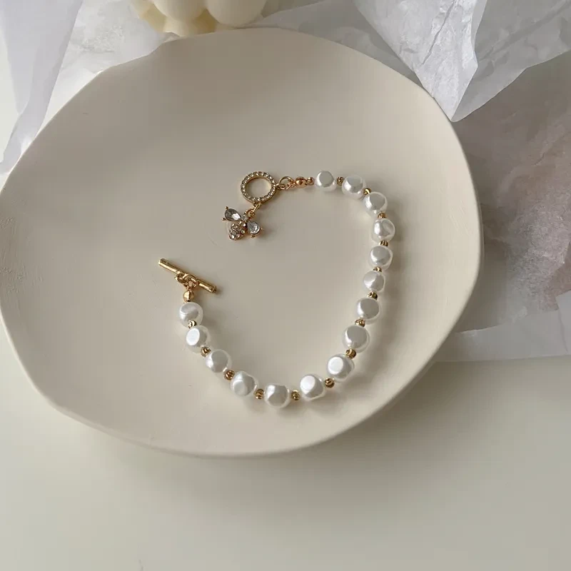 Natural Stone Pearl Pendant Bracelet For Woman Exquisite New Lucky Cuff Bracelet Anniversary Gift Luxury Jewelry