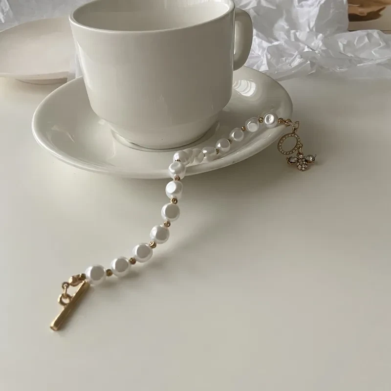 Natural Stone Pearl Pendant Bracelet For Woman Exquisite New Lucky Cuff Bracelet Anniversary Gift Luxury Jewelry