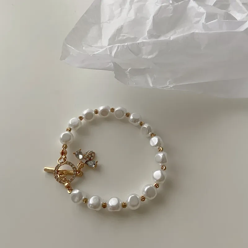 Natural Stone Pearl Pendant Bracelet For Woman Exquisite New Lucky Cuff Bracelet Anniversary Gift Luxury Jewelry